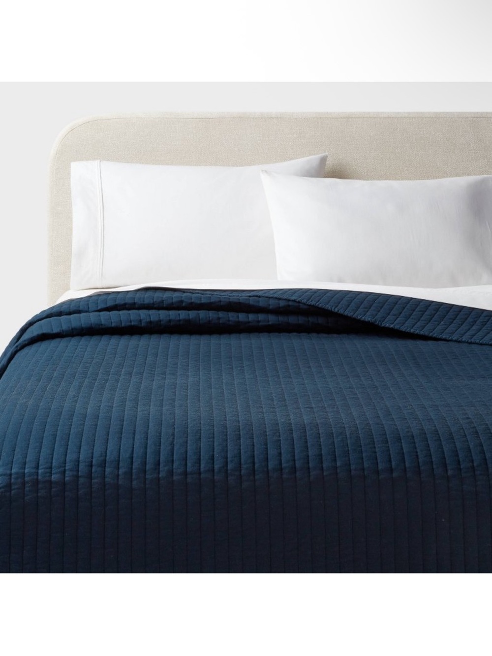 Twin/Twin Extra Long Washed Cotton Sateen Quilt •Dark Navy• Threshold
